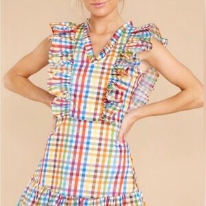 Laroque Colorful Plaid Ruffle Dress